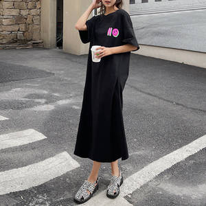 Tendance en gros été décontracté grand long t-<span class=keywords><strong>shirt</strong></span> <span class=keywords><strong>robe</strong></span> ample <span class=keywords><strong>grande</strong></span> <span class=keywords><strong>taille</strong></span> lettre imprimé coton Maxi t-<span class=keywords><strong>shirt</strong></span> robes pour les femmes - Product Image 6