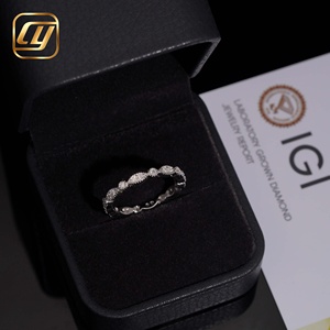Anillo Apilable de Eternidad Completa CHOYUE, Elegante, con Diamantes Cultivados en Laboratorio en Corte Marquise Alternado, Chapado en Rodio, Plata de Ley 925, Certificado IGI - Product Image 1