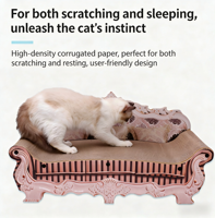 Griffoir pour chat en carton ondulé, durable, 1 niveau, lit pour chat, jeu, sommeil, repos, grandes et petites tailles, pour chats, violet, rose