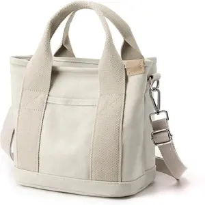 RTS RPET Blank Canvas Heavy Duty Cotton Tote Shopping Bag Middle Size Women Handbag For Shopping