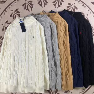 高端设计师品牌秋冬刺绣保暖半拉链毛衣马logo针织毛衣 - Product Image 1