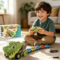 Voiture RC programmable dinosaure serpent de dessin animé 2.4G avec lanceur magnétique 'Mange et grandit', fonctions interactives, jouet interactif pour enfants