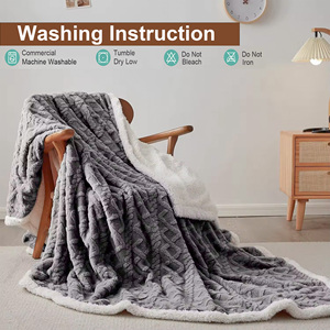 Nhà Máy Bán Buôn Siêu Mềm Ấm Cúng Ấm Áp Hai Lớp Lông Cừu Chăn Tùy Chỉnh Jacquard Logo Flannel Sherpa Ném Chăn Cho Mùa Đông - Product Image 5