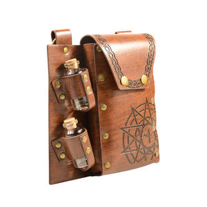 Zesi Medieval Alchemy cuir Fanny Pack avec 2 bouteilles de médicaments en liège Halloween Fantasy Wizard costume accessoires - Product Image 5