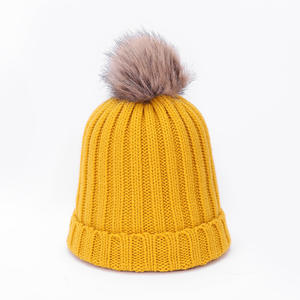Mode tricot chaud crâne casquette 100% acrylique hiver chapeaux <span class=keywords><strong>pompon</strong></span> <span class=keywords><strong>bonnet</strong></span> chapeau pour les femmes avec <span class=keywords><strong>pompon</strong></span> - Product Image 4