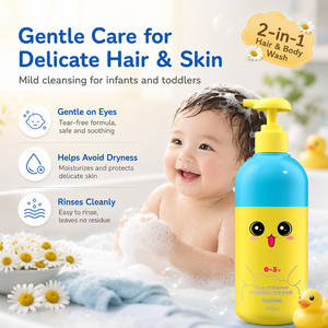 Champú y Gel de Baño 2 en 1 Hipoalergénico para Bebés con Extracto de <span class=keywords><strong>Manzanilla</strong></span> y Avena, Limpiador Suave Sin Lágrimas - Product Image 2