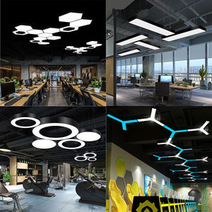 Luminaires de bureau LED ultra-lumineux, lustres pour gymnases, studios de danse, cafés internet, magasins - Construction en fer et PMMA, double usage - Product Image 5
