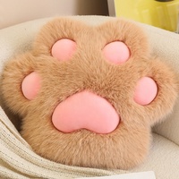 Coussin en peluche super doux de haute qualité en forme de patte de chat, oreiller décoratif pour canapé, chambre à coucher, maison