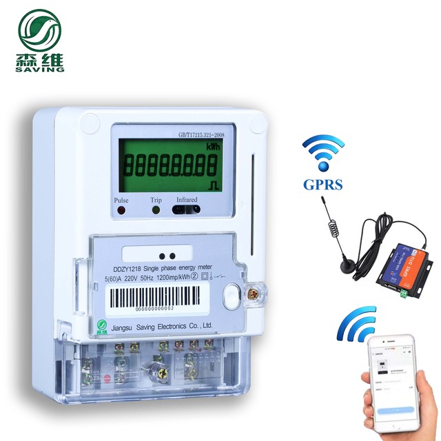 Electricity Energy Meter Single Phase Gprs\Rs485 Communication Iot Energy Meter Ic Smart Prepaid Electric Meter With Free System