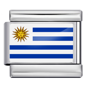 Breloques rectangulaires en époxy avec drapeaux du monde en acier inoxydable pour la fabrication de bracelets, accessoires de bijoux modulaires italiens DIY, vente en gros - Product Image 3