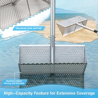 Houseables Industrial & DIY Acier Inoxydable Sable Râteau À Puces Tamis À Dents De Requin Large Panier Outils De Nettoyage De Plage Support OEM ODM