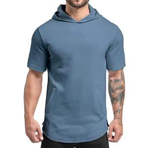 Custom logo Summer Gym Sports Knitted Pull Over Fleece <b>Lined</b> <b>Hoodies</b> for Men - Product Image 2