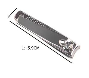 Tagliaunghie tagliaunghie portatile piccolo in acciaio inossidabile argento con lima per la cura della casa - Product Image 6