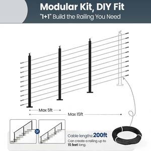 Barandilla Ajustable de Acero Inoxidable 304 para Villa Moderna, Balcón, Escalera, Centro Comercial, Exterior, Bricolaje, Antiestática, Baño, Jardín - Product Image 3