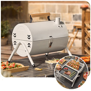 Parrilla Portátil con Chimenea, Parrillas de Barbacoa, Estufa Redonda de Carbón Vegetal para Exteriores - Product Image 4