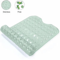 Alfombrilla de Baño de Vinilo Antideslizante Ecológica con Ventosas Fuertes, Orificios de Drenaje, Alfombrilla de Ducha Lavable a Máquina para Bañera y Baño