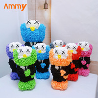 Ammy Factory Direct Fleurs artificielles Rose en mousse PE Ourson en peluche pour l'obtention du diplôme Fête des pères Fête des mères Cadeaux de Noël