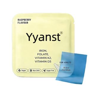 OEM/ODM Sin azúcar, ayuda a absorber el calcio y fortalecer los huesos, tiras orales de vitamina D3 y K2 de acción rápida, muestra gratuita. - Product Image 1