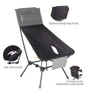 Chaise de camping pliante ultra-légère et confortable à prix abordable, en alliage d'aluminium, avec coussin intégré - Product Image 4