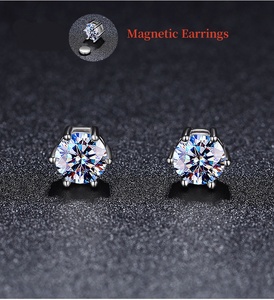 <span class=keywords><strong>Orecchini</strong></span> a Perno in Moissanite da 1 Carato per Uomo, Economici, 6,5mm VVS, <span class=keywords><strong>Orecchini</strong></span> Magnetici in Argento Sterling 925, Gioielli Eleganti da Uomo - Product Image 3