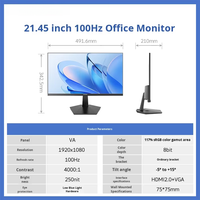 Monitor CCTV Skyworth 21.5 Inch FHD 75Hz/100Hz Gamut Warna Tinggi Dapat Dipasang di Dinding Tanpa Lengkung Hitam Garansi 1 Tahun