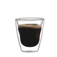 ग्लास कॉफी या चाय मग पीने का गिलास सेट के 2-12oz डबल दीवार थर्मल अछूता कप