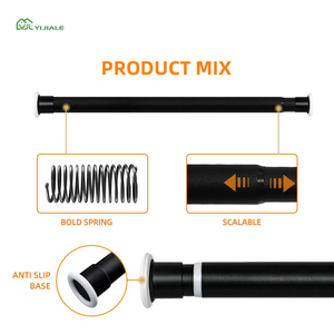 <span class=keywords><strong>Tringle</strong></span> à rideau et poteau en acier robuste anti-rouille YIJIALE, design pliable en métal <span class=keywords><strong>sans</strong></span> perçage, extensible de 2,6 à 3,1 m - Product Image 3