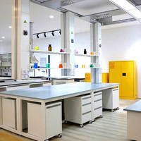 Table de laboratoire de salle de classe universitaire de qualité supérieure Science avec armoire mobile Banc de travail de laboratoire de chimie Table de pharmacie