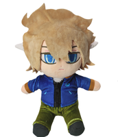 Adorable poupée en peluche garçon anime aux cheveux bruns, yeux bleus, douce et moelleuse, jouet en peluche personnalisé, fabrication OEM ODM, cadeau