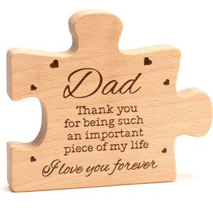 Puzzle in Legno Naturale, Regalo per Papà, Decorazione Unica per la Festa del Papà, da Regalare a Papà per il Compleanno dai Figli - Product Image 1