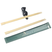 Baguettes jetables en bambou de 10 pouces, emballées individuellement dans du papier kraft, avec impression japonaise à manches courtes