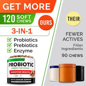 Probiotici per animali domestici per cani enzimi digestivi per la salute intestinale mastica Anti diarrea sollievo integratore di Fiber prebiotiche cane probiotici - Product Image 4