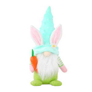 Decoraciones de regalo de Pascua personalizadas, decoraciones navideñas de conejo de primavera, sombrero de flores de dibujos animados, gnomos de conejito de peluche con Orejas de conejo - Product Image 3