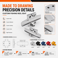 Siège de moulinet de pêche en alliage d'aluminium usiné CNC, fabriqué sur mesure selon dessin OEM/ODM, durable, composants de rechange pour moulinet de pêche