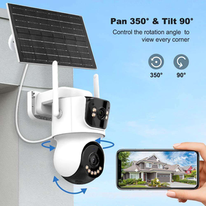 आइससी 10x ज़ूम 24/7 रिकॉर्ड 4mp डुअल लेंस 2-स्क्रीन 4 जी सुरक्षा आउटडोर कोई डेटा उपयोग शुल्क cccTV निगरानी सौर कैमरा - Product Image 5