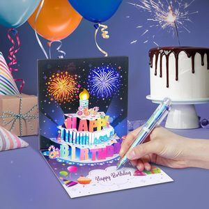 <span class=keywords><strong>Carte</strong></span> de vœux personnalisée 3D pop-up écologique et recyclable, nouvelle <span class=keywords><strong>carte</strong></span> musicale avec lumière d'artifice, joyeux anniversaire, Noël, diplôme, cartes postales - Product Image 2