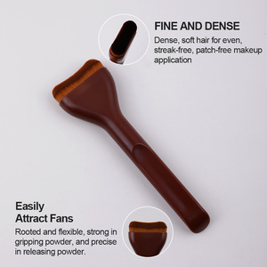 Mini Flat Head <b>Foundation</b> Brush Nylon Bristles Plastic Handle Seamless Face Base Makeup Tool - Product Image 3