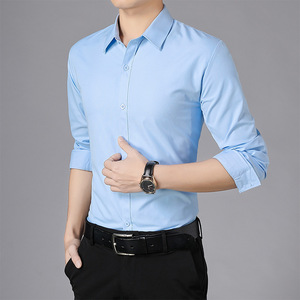 <span class=keywords><strong>Chemise</strong></span> formelle de costume pour <span class=keywords><strong>homme</strong></span>, collection Printemps-Été 2026, couleur unie, <span class=keywords><strong>blanche</strong></span>, à manches longues, boutonnée, coupe slim, noire, pour affaires, vente en gros - Product Image 1