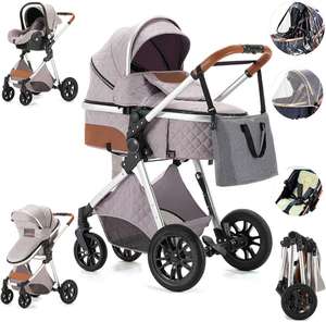Poussette de voyage de luxe légère 2024 avec siège auto intégré, poussette 3 en 1, landau, siège auto, poussettes - Product Image 1