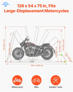 Abri de <span class=keywords><strong>moto</strong></span> robuste, tente imperméable, grand abri pour <span class=keywords><strong>moto</strong></span>, housse de protection Oxford pour <span class=keywords><strong>moto</strong></span>, pour garage extérieur - Product Image 2