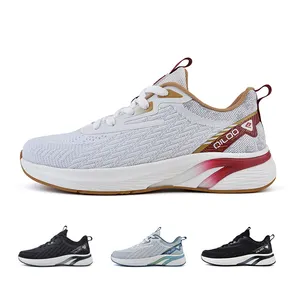 QILOO OEM/ODM Women's Breathable Flying Woven Running Shoes Flat Casual Sport Shoes For All Seasons With Mesh Insole
