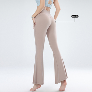 <span class=keywords><strong>Leggings</strong></span> OEM Personalizados de Cintura Alta, Pantalones de Yoga con Corte Acampanado, <span class=keywords><strong>Leggings</strong></span> de Yoga con Efecto Push-Up para Mujer - Product Image 3