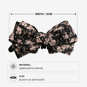 Pince à cheveux banane en satin <span class=keywords><strong>noir</strong></span> à motif floral pour femme, style japonais/coréen, faite à la main, pour queues <span class=keywords><strong>de</strong></span> <span class=keywords><strong>cheval</strong></span> hautes et sécurisées, accessoire <span class=keywords><strong>de</strong></span> mariage, Yiwu 2026 Nouveauté - Product Image 2