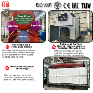 Chaudière à biomasse horizontale à grille fixe DZH, fabriquée en Chine, alimentée à granulés de bois, pour usine de transformation alimentaire - Product Image 4