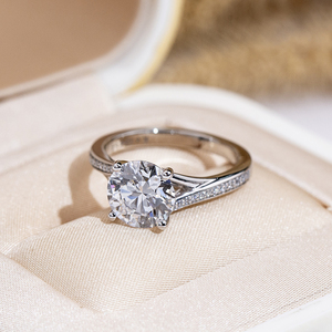 Bague pour femme Messi Jewelry MSR-2035 PT950 avec diamant de laboratoire de forme ronde - Product Image 3