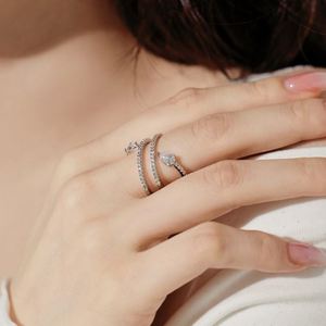 Dylam Magnificent Fine Jewellery Non Tarnish Rhodium Plated S925 <b>Silver</b> Multiple Layer <b>Eternity</b> Band 5A Zirconia Bridal <b>Rings</b> - Product Image 5