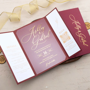 Cartes d'invitation personnalisées de luxe 3D écologiques pour mariage et événements d'entreprise, avec dorure à chaud et découpe laser, enveloppe formelle pour Noël - Product Image 6