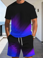 T-shirt décontracté pour homme à manches courtes, coupe ample, imprimé numérique 3D avec motif, en polyester