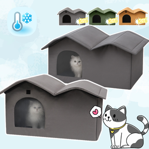 Faltbares haus förmiges Katzen kühlbett, tragbarer Sommer-Eisschutz für Haustiere, geschlossenes, isoliertes Katzen haus für den Innenbereich - Product Image 1