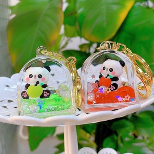 BSBH New Design Cute Panda Liquid Keychain <strong>Oil</strong> Sand Bottle Acrylic Lanyard Keychains Fashion Creative Bag Promotional Gift - Product Image 5